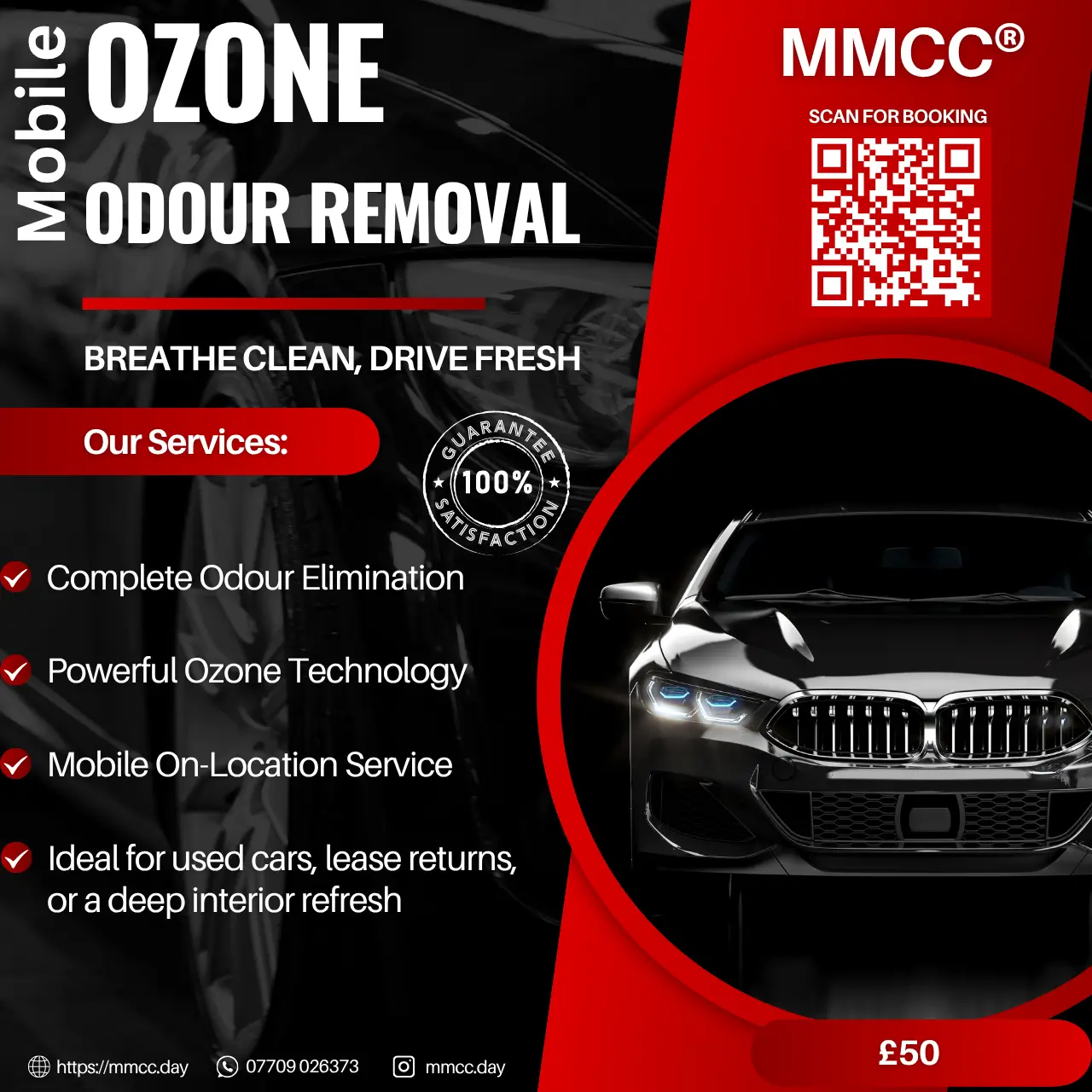 Traitement professionnel d'élimination d'odeurs à l'ozone en cours