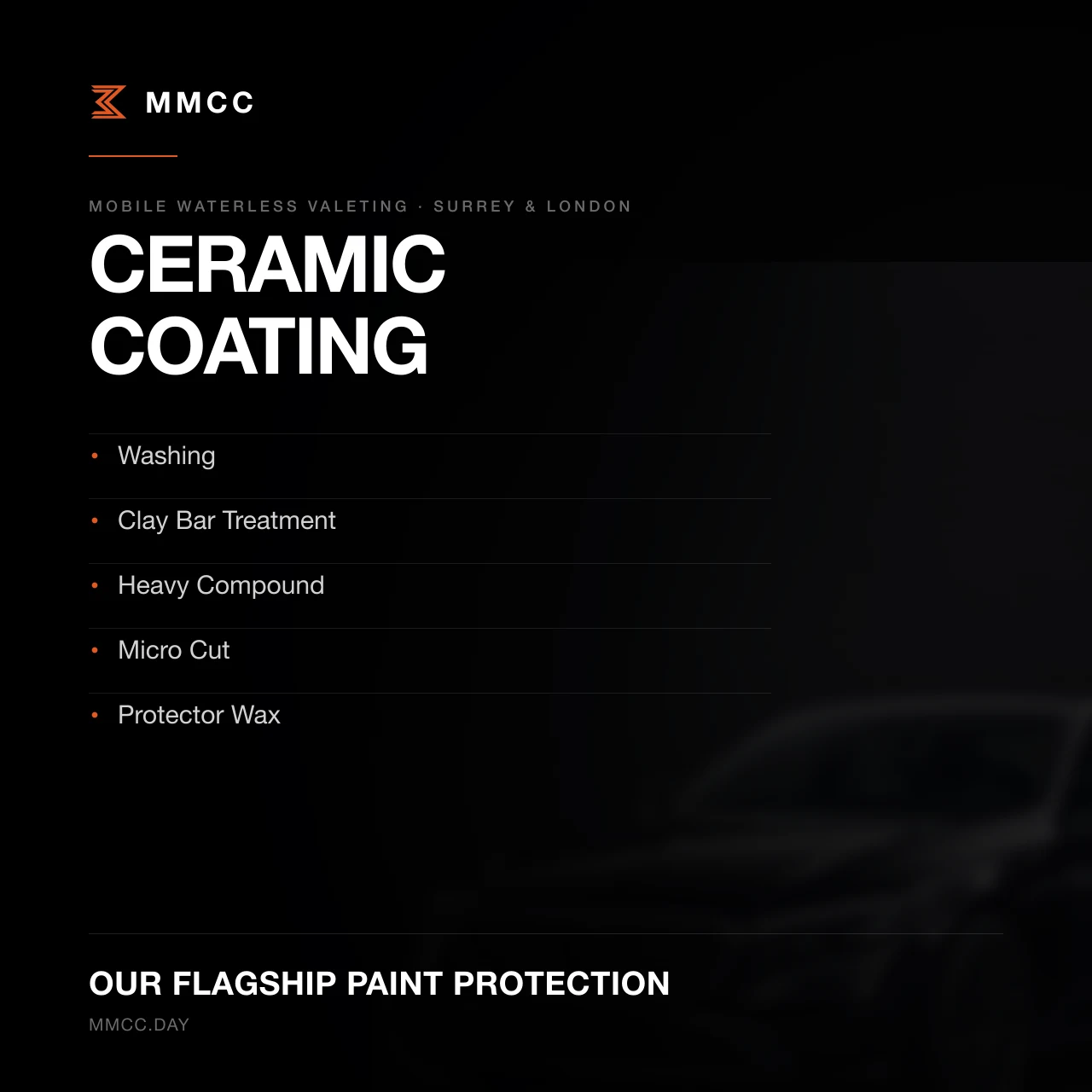 MMCC Ceramic Coating — service overview, inclusions and pricing