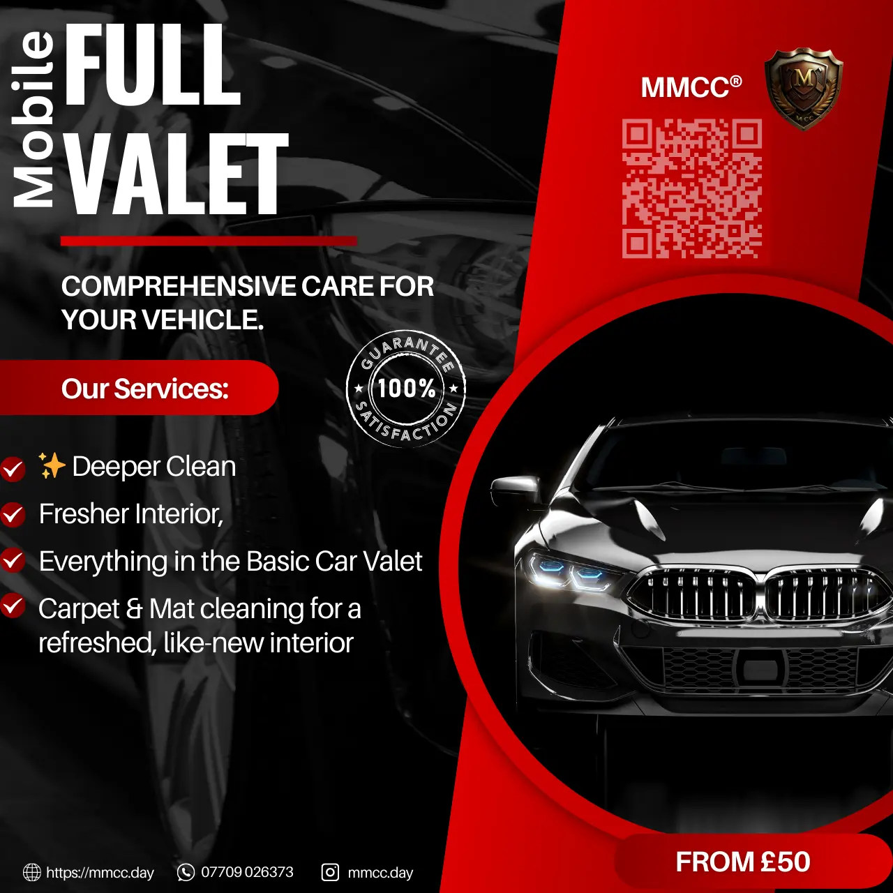 Professioneller Komplett-Autowäsche-Service - Vollständige Innen- und Außenreinigung - MMCC® Mobiler Service London & Surrey